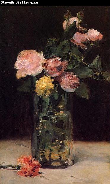 Edouard Manet Roses in a Glas Vase